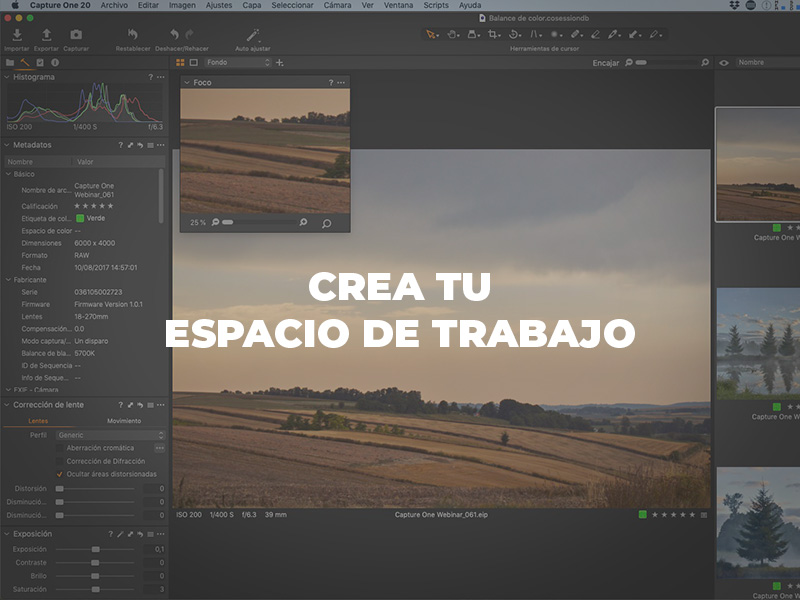 Crea tu espacio de trabajo en Capture One