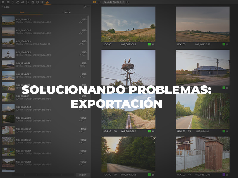 Solucionando problemas: Exportación