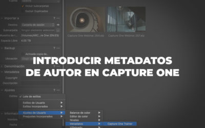 Introducir metadatos de autor en Capture One