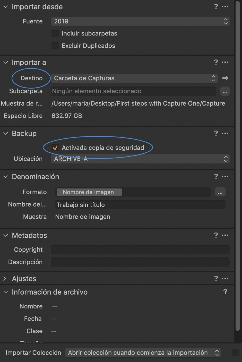 primeros pasos con capture one